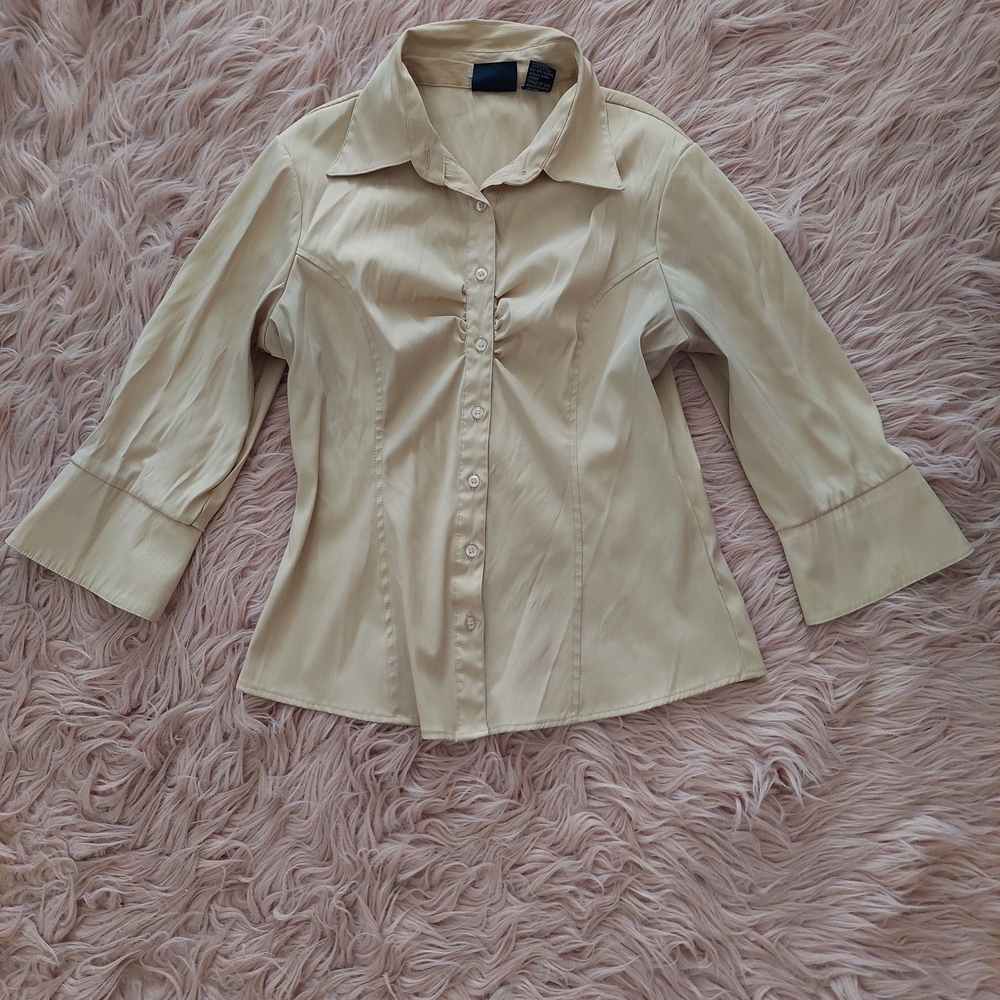 👕2☆ for $12: Elegant Tan/Beige Women's Blouse